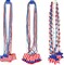 4th of July Bead Necklaces Patriotic Metallic Beaded Necklaces with USA Hat American Flag and Star Pendants for Independence Day Memorial Day Sport Event Party Favors, 18Pcs